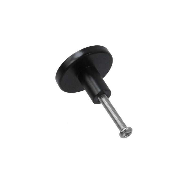 Mcredy Cabinet Handles Black Round Drawer Knobs Pulls 1.1 Inch Simple Dresser Door Knobs with Screws for Kitchen Bathrooms Drawer, 2 Packs - Image 3